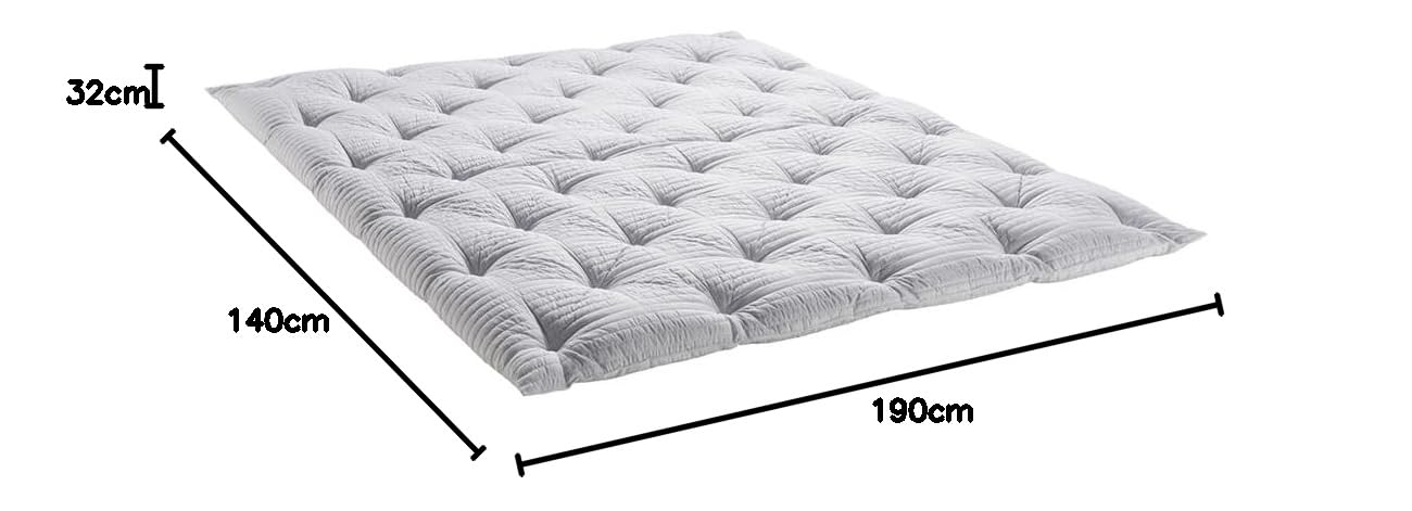 EVERGREENWEB - Materasso Matrimoniale 140x190 DISPOSITIVO MEDICO con Topper in Memory Foam Alto 32 cm con Imbottitura Effetto Piuma + Coppia Cuscini Letto GRATIS, Ortopedico, Rivestimento MASSAGIANTE