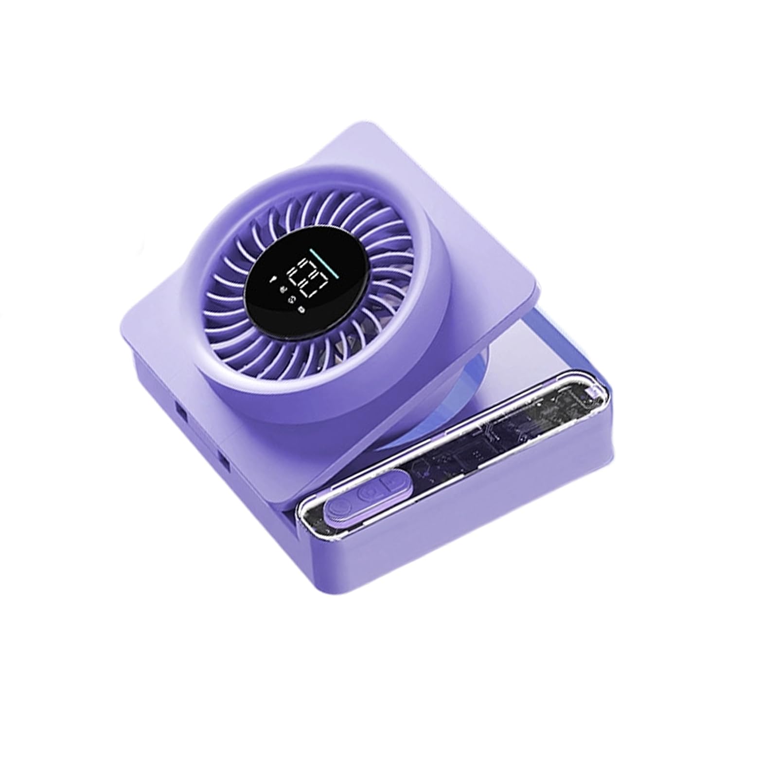 Kalttoy Portable Rechargeable Small Fan Various Wind Levels 2000mAh Desktop Fan Texture for Computer Travel Camping Student Dormitory Space Saving