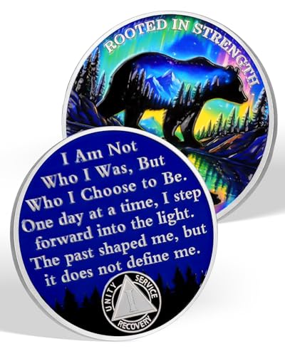 Rooted in Strength 1 Year Sobriety Coin – Bear &