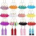 Outee 16 Pairs Tassel Earrings Set Dangle Earrings Long Layered Ball Thread Bohemian Tiered Tassel Drop Earrings Fashion Jewelry for Women Valentine Birthday Party Gifts