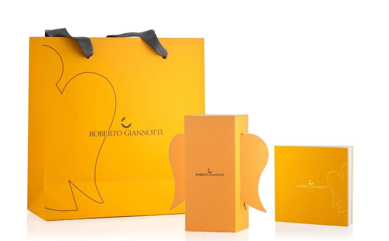 Collana in argento 925 con angelo, lettera in argento rosato e zirconi bianchi | Collezione Angeli Roberto Giannotti | Made in Italy