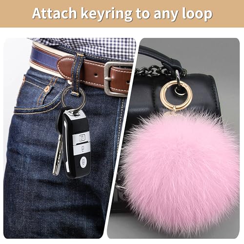 Image of Gkeygo Key Ring Clip, 4 /5 Inch Keychain Rings, 8 Pack Round Carabiner Clip for Keys, Buckle, Bags, Purses - Key Chain Hooks Replacement Keychains Lanyard DIY Crafts - Black, Gold