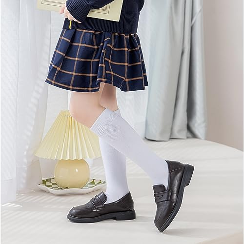 EPEIUS Girls Knee High Socks Seamless Cotton School Uniform Socks Kids Boy Over the Calf Socks 3/5 Pack2