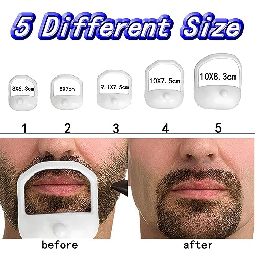 Sonew Beard Shaving Template, Face Hair Styling Templates, Beard Shaping Styling Template, Trimming Beard Shaping Styling Shaper, 2 Set, 5 Different Size