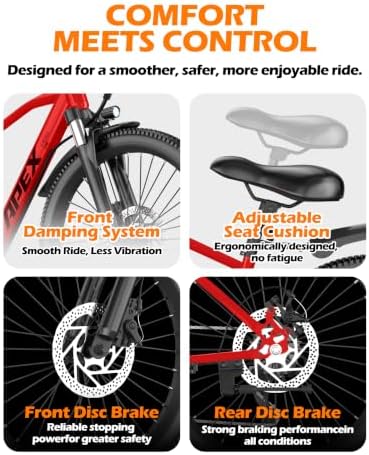 26" Electric Bike for Adults,Step -Thru Ebike,1200W Peak,7-Speed image 6