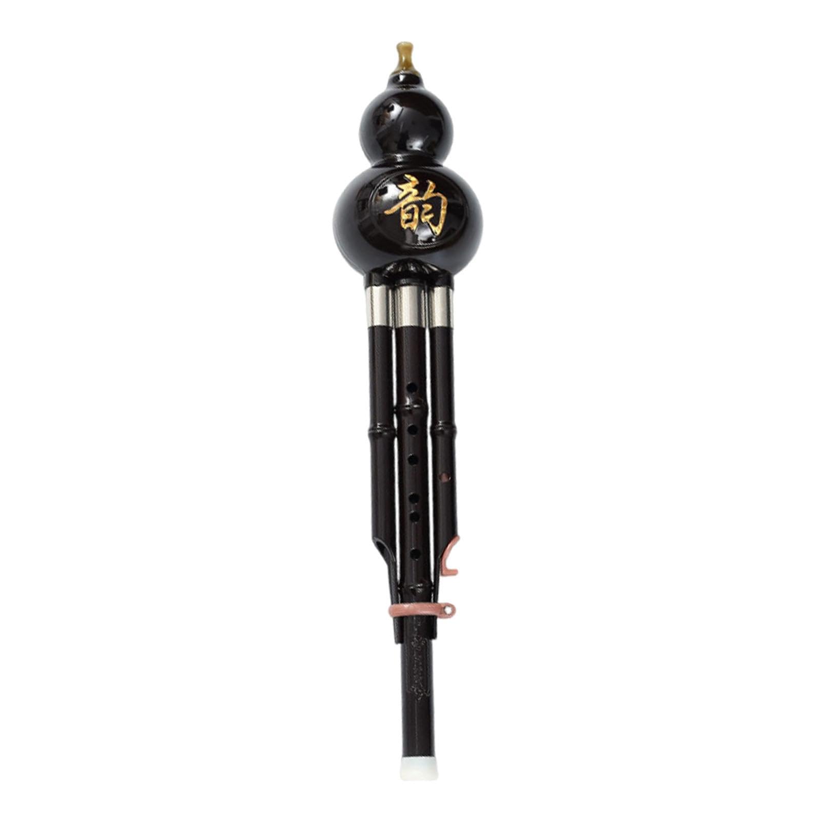 MagiDeal Flauta Hulusi de calabaza, instrumento de viento de madera con clave C, instrumento tradicional Hulusi para practicar en solitario, regalos para el,