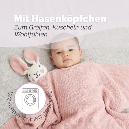 Livella 2-in-1 Babydecke & Kuscheltuch Hase – 75x100 cm, 100% Bio-Baumwolle – Bild 5