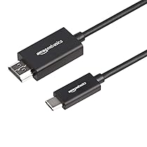 Amazon Basics – Adattatore Unidirezionale di Alta Qualità in Allumino Cavo da USB-C (Sorgente) a HDMI (Display) (Compatibile con Thunderbolt 3), 4K a 60Hz, 0,9m, Nero