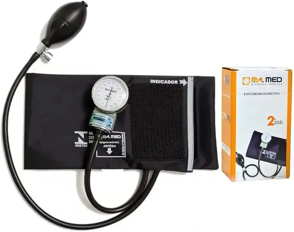 Esfigmomanômetro P A Med Com Selo Do Inmetro E Anvisa (Preto)