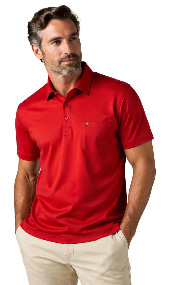 Gabicci - Plain Polo Shirt (Medium, Red)