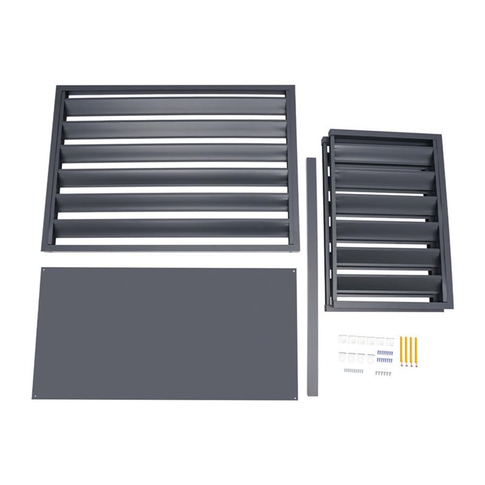 Solidna, odporna na warunki atmosferyczne aluminiowa osłona skraplacza klimatyzatora do jednostek zewnętrznych, ogrodzenie ochronne do dzielonych jednostek (100 x 50 x 70 cm) idealna osłona zewnętrzna