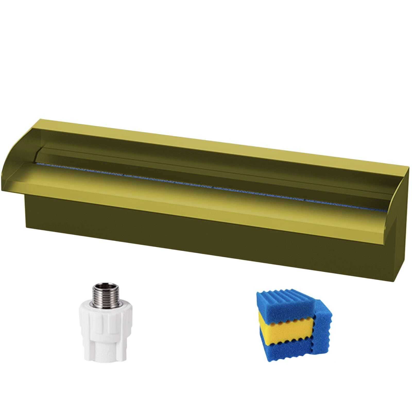 Kit di versamento a cascata in acciaio inox con filtro, perfetto per stagni esterni, terrazze e decorazioni da giardino, migliora il tuo paesaggio con eleganti giochi d'acqua