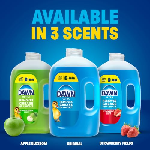 Dawn Ultra Original Dish Soap Refill Jug Large Size Blue Liquid Dishwashing Detergent, Powerful Soap for Grease, 51.5oz (Pack of 2) - image 7