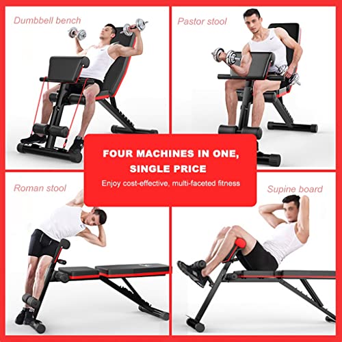 Druk Bank Sit- up Fitnessapparatuur, Opvouwbaar Huishoudelijke Multifunctionele Hulpapparaat Liggende Fitnessstoel Verdikking Met 7 Snelheden Instelbaar Dragende 661 Lbs - Image 3