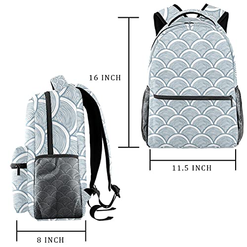 Sac à dos de voyage campus gris écailles de sirène pour l'école - 2