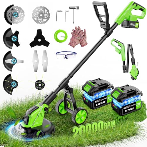 20000 RPM Cordless Weed Wacker, 12" Battery String Trimmer