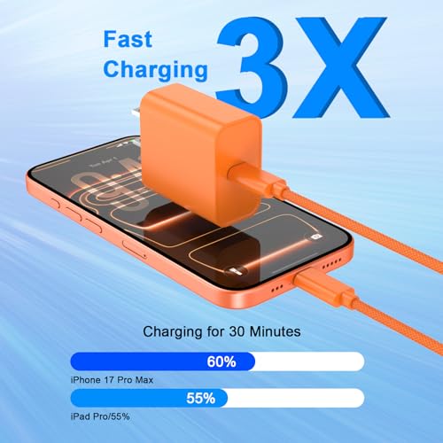 Image of iPhone 17 16 15 Charger Fast Charging 10FT, 20W USB C Charger Block & Cable