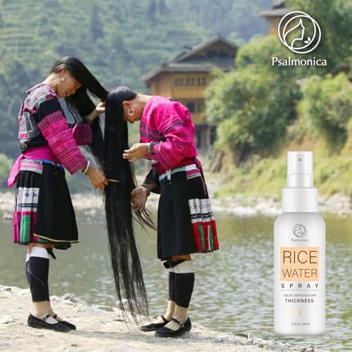 Rice Water for Hair Growth: Natural Hair Growth Oil Spray Serum with Rosemary Caffeine Biotin Castor Oil for Women Men - 50ml