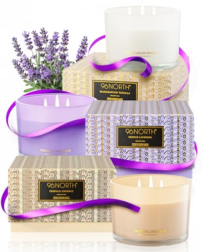96NORTH-Luxury-Lavender-Coconut-Vanilla-Candles-3-Wick-Jar-Candles-Relaxing-Aromatherapy-Aesthetic-Candle 96NORTH Luxury Lavender Coconut Vanilla Candles 3 Wick Jar Candles Relaxing Aromatherapy Aesthetic Candle