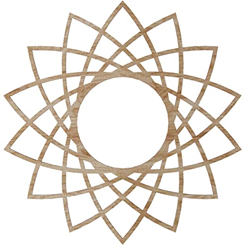 Image of Ekena Millwork 20 inchOD x 7 3 /4 inchID x 3 /8 inchT Eleanor Wood Fretwork Pierced Ceiling Medallion, Red Oak