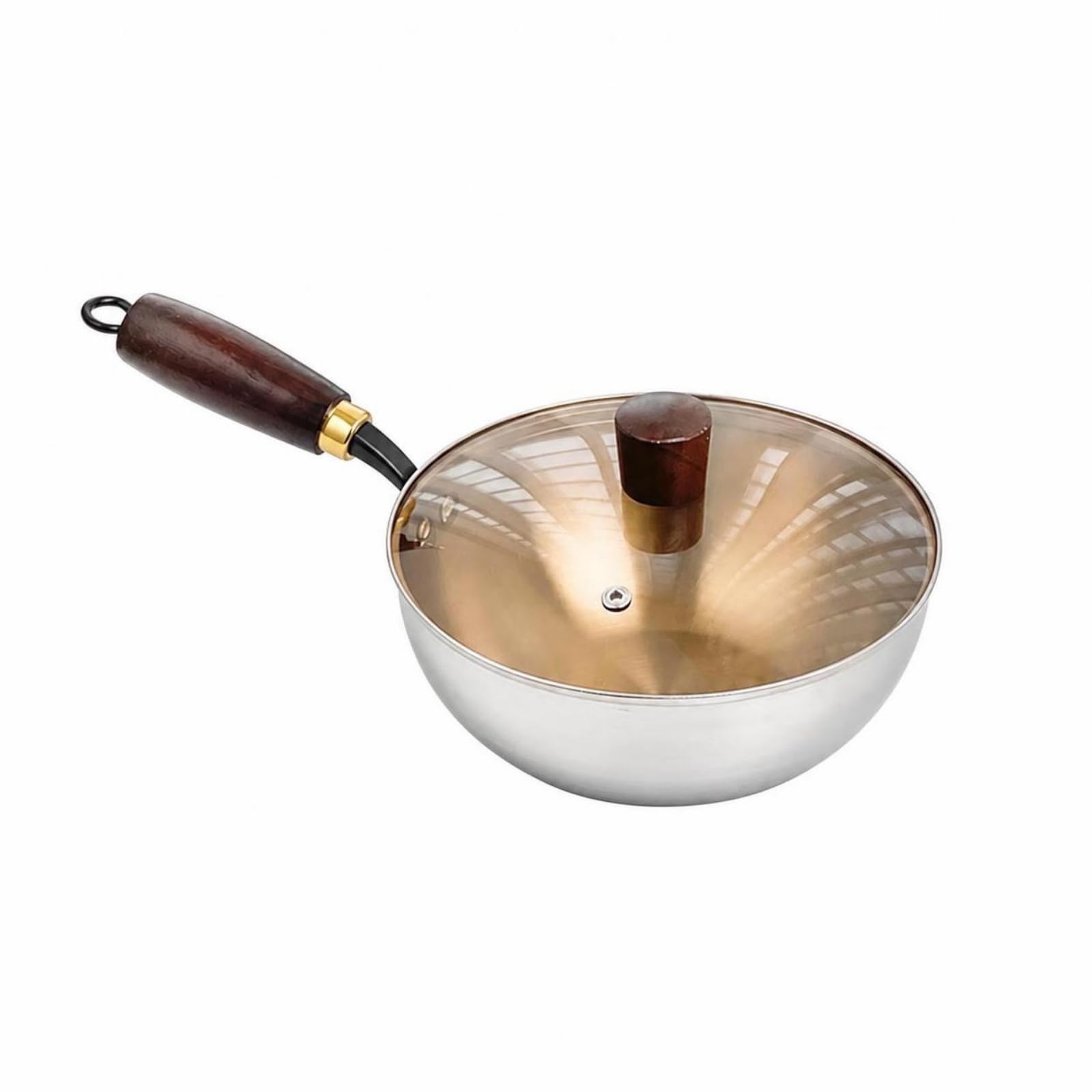 Vielseitig Wokpfanne | Induktionsgeeignet, Wok-Pfanne mit Glasdeckel, Bratpfanne, für Küche, Hobbyköche