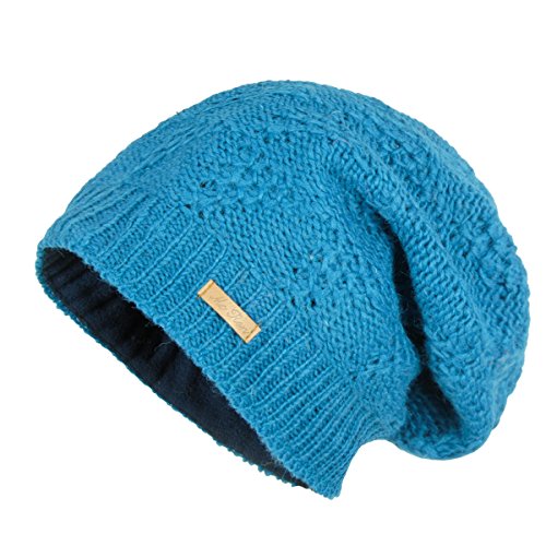 Preisvergleich Produktbild McRon Damen Gefütterte Beanie Wollmütze Lina Azurblau