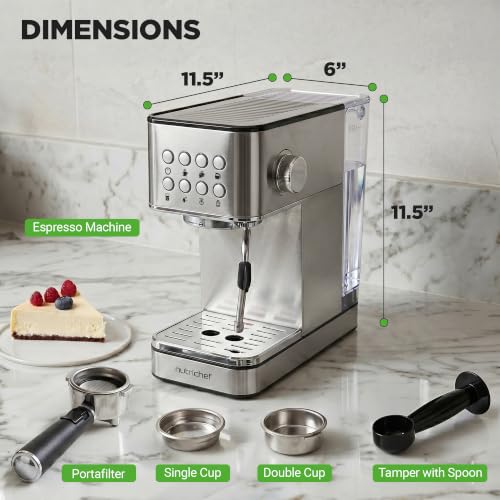 NutriChef 20-Bar Espresso Maker With Milk Frother - image 8