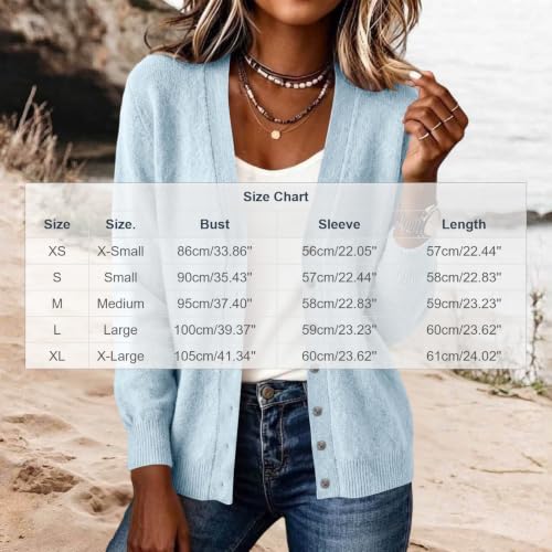 Cardigan Sweaters for Women V Neck Long Sleeve Knit Cardigans Shrug - image 4