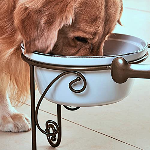 BestVida Erhöhter Haustierständer, Wasser-/Futternapfhalter, Futterbar, Futterstation für mittelgroße und große Hunde, Doppelnapfständer, Hundebar
