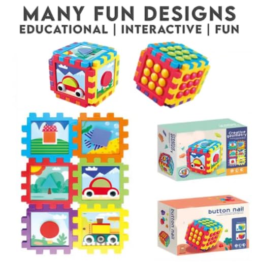 Image of Busy Cube for Kids Montessori Toy Sensory Busy Board Travel Toy for Toddlers (Activity Cube)