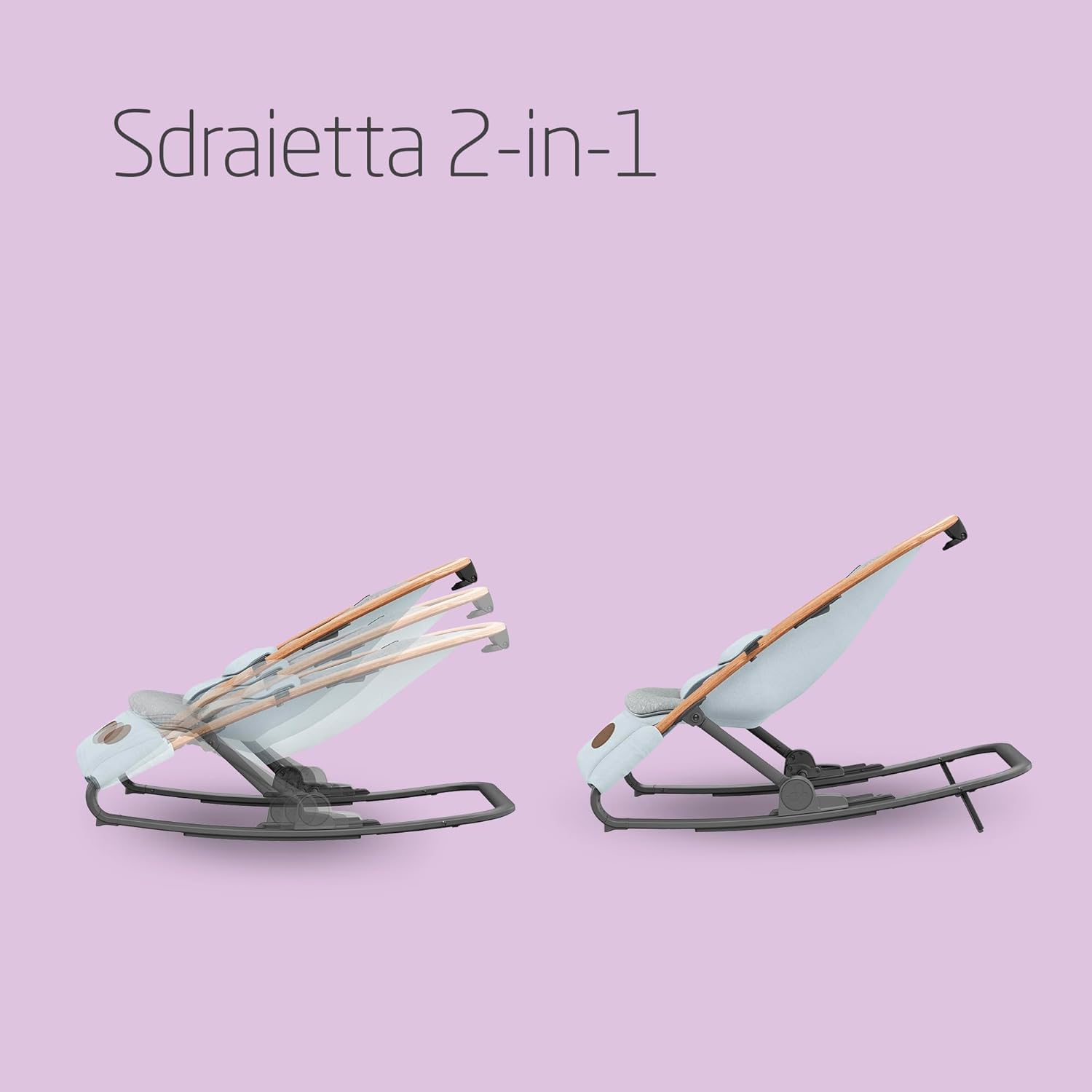Maxi-Cosi Kori Sdraietta Neonati in Tessuto, 0-6 mesi, 9 kg, Sdraietta Pieghevole, 3 Posizioni di Reclinabile, Chiusura Compatta, Cinture Easy-in, Chiusura Compatta, Essential Grey