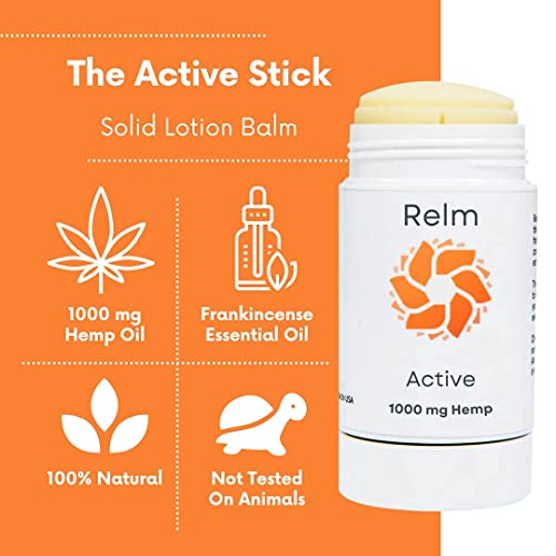 Hemp Cream for Muscles, Joints, Nerves and Skin - Fast-Acting Relief - Relm Active Hemp Stick, 1000mg 3oz - Image 4