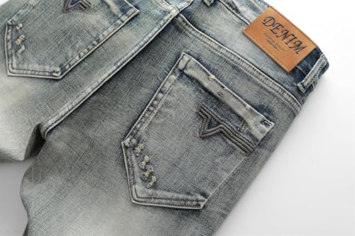 Mens Skinny Fit Ripped Destroyed Distressed Stretch Slim Cotton Blend Comfort Biker Denim Pants Jeans Pants4