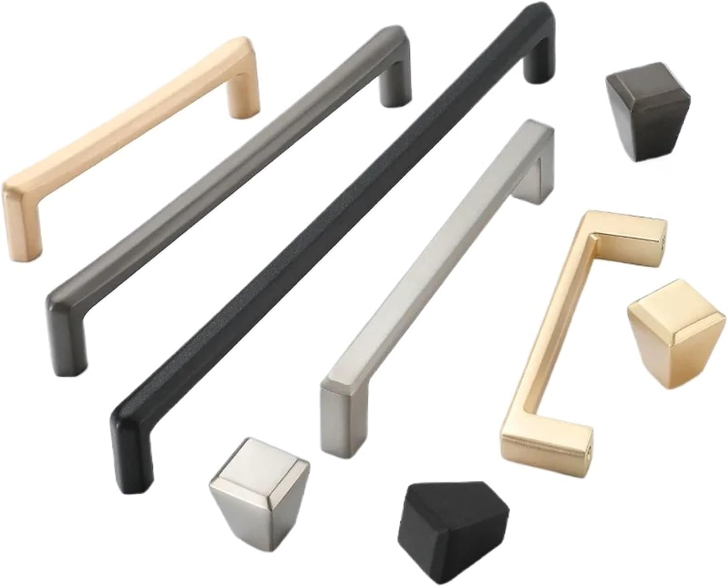 Zinc Alloy Copper Brushed Cabinet Door Handles Solid Drawer Knobs Kitchen Cupboard Door Pulls Furniture Handle Hardware 2Pcs(Copper 6907-96)