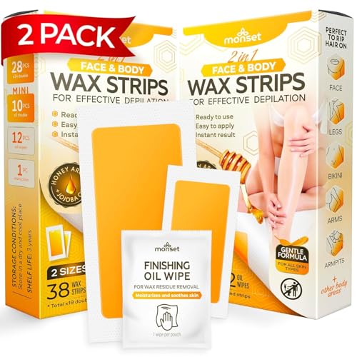 Wax Strips 76 Count – 56 Body Strips, 20 for