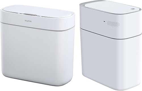 JOYBOS Paquete de 2 cubos de basura con sensor para baño con tapa