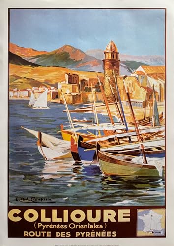 Poster Collioure Champseix cadre 50X70 cm pour habiller un mur
