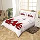 Feelyou Hochzeitspaar-Bettbezug Mit Braut- und Bräutigamdruck - Für Mädchen, Teenager, Dekoratives Schlafzimmer - Polyester Mit Rotem Rosen-Liebesdruck - 1 Kissenbezug, 155 x 220