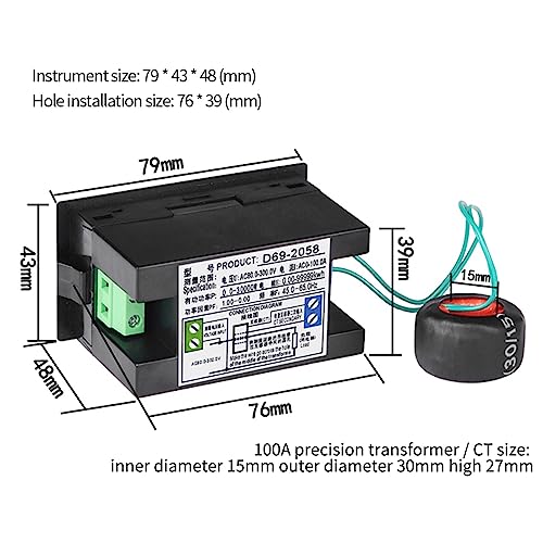 Compteur d'énergie LCD D69-2058 multifonction pour suivi de puissance - 5