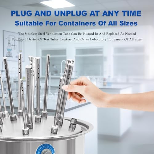 Electric Lab Drying Rack, Multi-Hole Airflow Dryer for 30 Tubes & Beakers, Temp Control 40-120℃, Efficient 220V Lab Equipment, Ideal for Laboratory Use