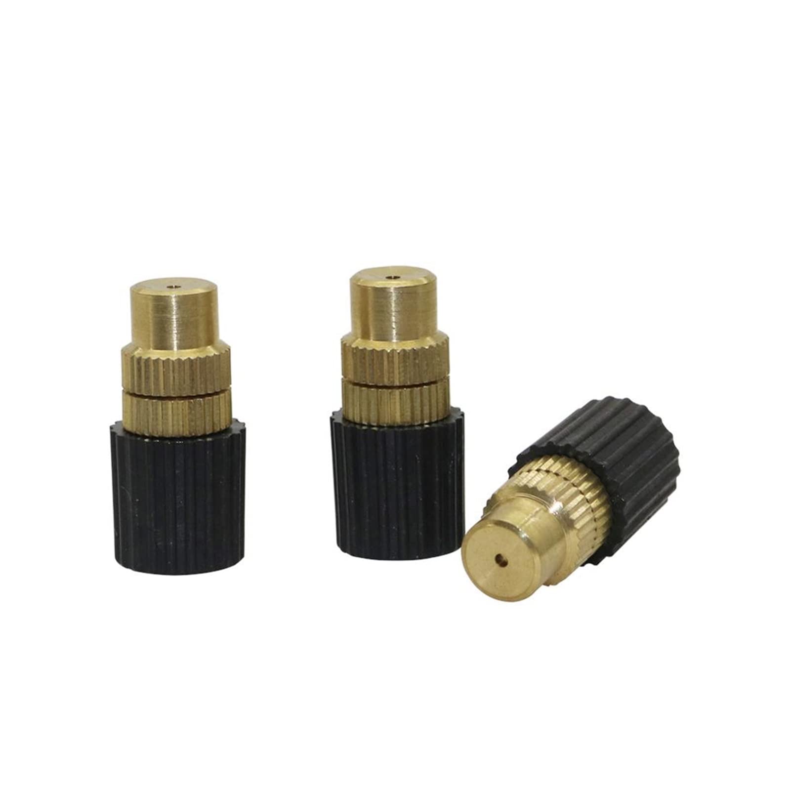 Gotero de riego for jardinería, boquilla atomizadora de latón ajustable de 6 mm, aspersor de riego agrícola for jardín, humidificación de enfriamiento, pulverizador de eliminación de polvo, 100 piezas
