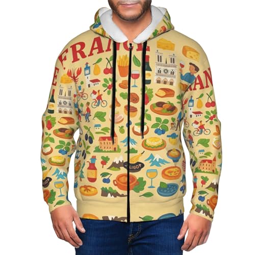 Sweat à capuche pour homme veste zippée coton manches longues - 6