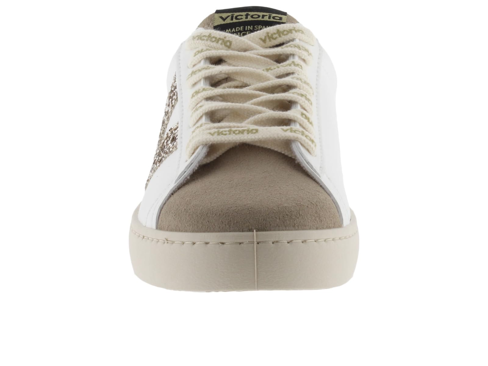 victoria Sneaker Berlin 1126228 | Lederoptik & Glitzer-Einsätze & Veloursleder-Zehe für Damen