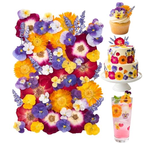 70 Pcs Edible Flowers for Cocktails & Cake...