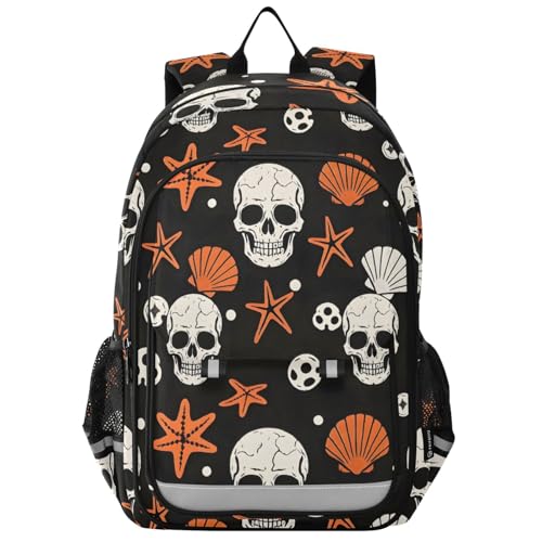 Sac à dos d'école mixte avec bretelles confortables et motifs étoiles de mer