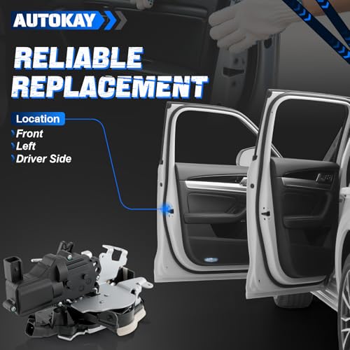Image of AUTOKAY JL3Z-1521813-D Front Left Side Door Lock Actuator with Power Locks Fits for Ford F-150 2015-2020 Ford F-250 F-350 F-450 F-550 Super Duty 2017-2021 RE#CK2Z-1521813-J HL3Z-1521813-D DLA1413