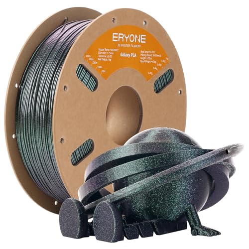 Image of ERYONE Galaxy PLA 3D Printer Filament, Sparkle Glitter PLA, 1.75mm + /-0.03mm, 1kg(2.2LBS) /Spool, Christmas Filament, Galaxy Bipolaris Nebula (Green)