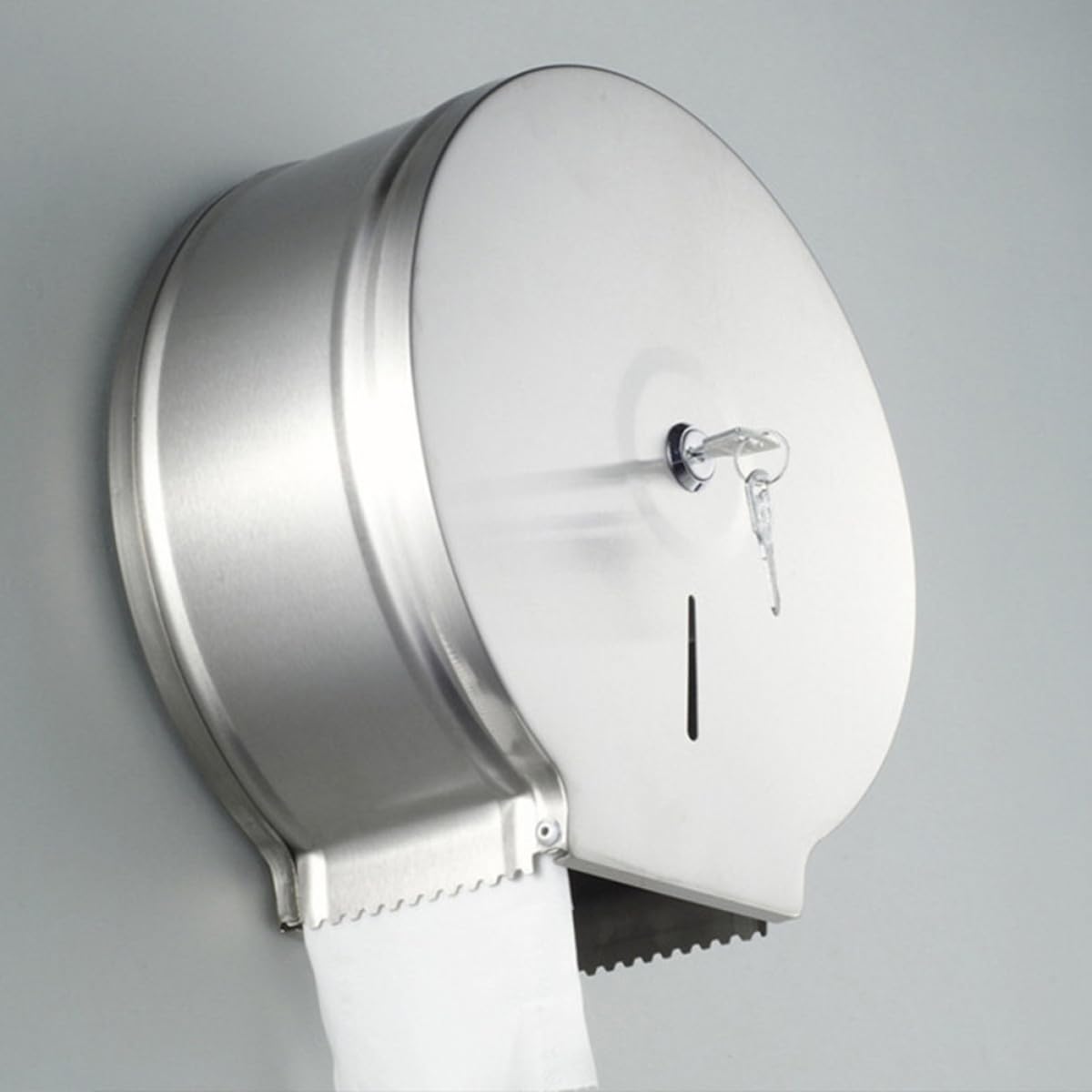 STOBAZA Papierrollenhalter Wandmontiert Edelstahl Toilette Badezimmer und für Rundes Design Einfacher in Einbau Moderne r und Langlebiger Küchenrollenhalter Silber