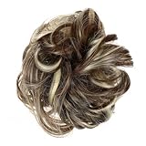 Angoily Dutt Haarteil mit Elastischem Haarband Voluminöse Duttverlängerung aus Hitzebeständiger Kunstseide Natürliches Damen Haaraccessoire für Pferdeschwanz und Alltag