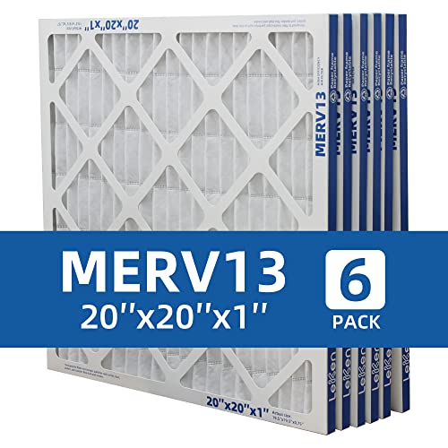Leken 20"X20"X1" Merv 13 Ac Furnace Air Filter 6 Pack,Electrostatic Fold Air Conditioning Hvac Air Conditioning Ac Furnace Filter,Applicable To Families With Pets,(Actual Size：19.5"X19.5"X0.75") #TOP1